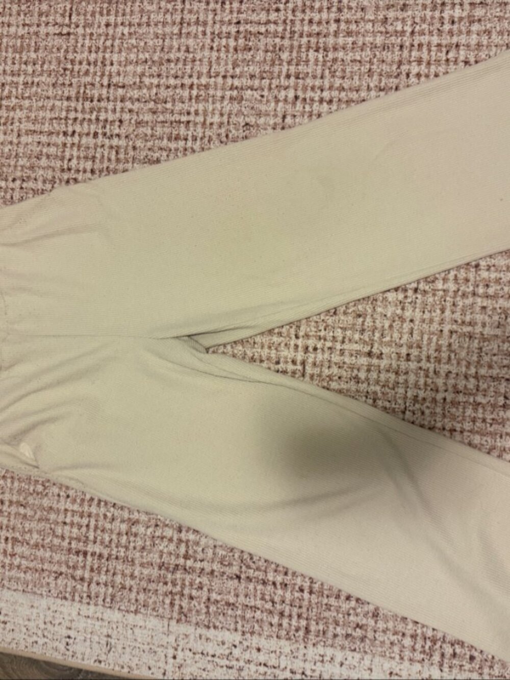 Oak + Fort Beige Ribbed Wide-Leg Pants — Size XS